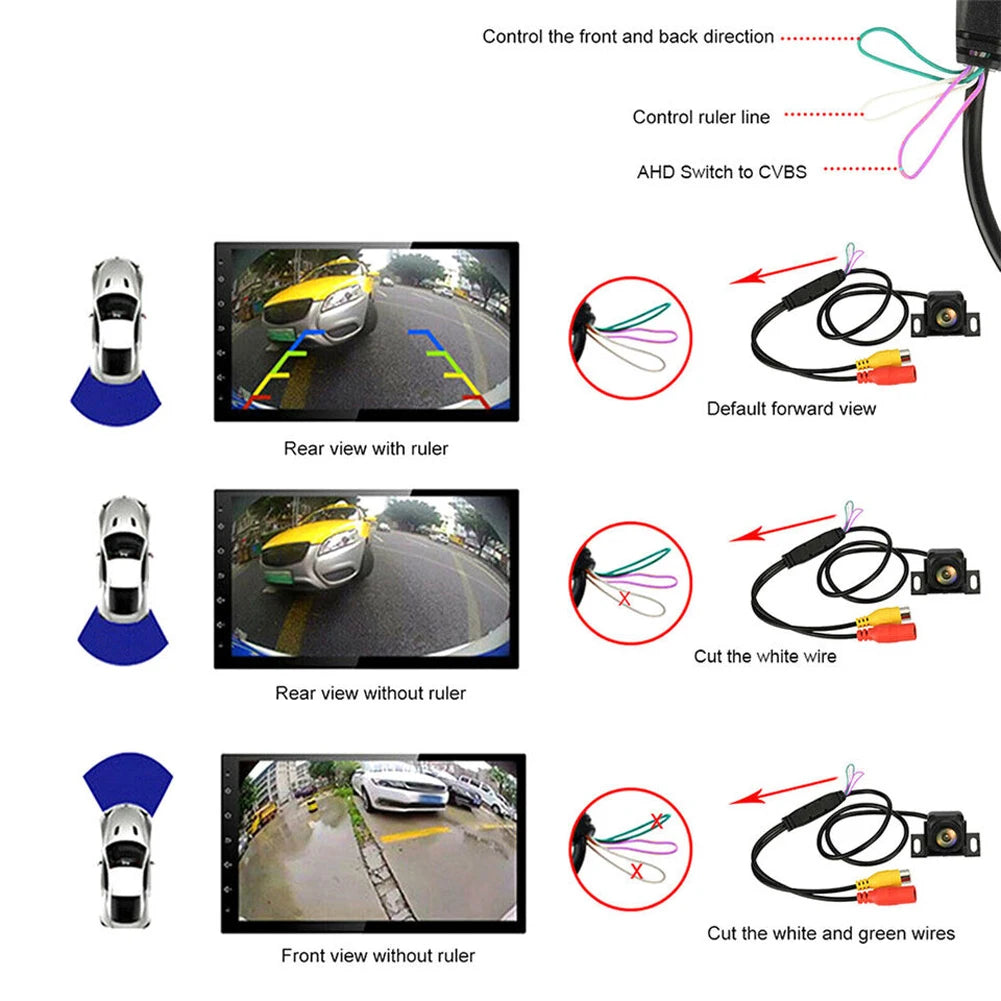 1080P AHD Car Rear View Camera 170 Degree Lens Night Vision Parking Reverse Camera CVBS Rear Camera HD Color Image