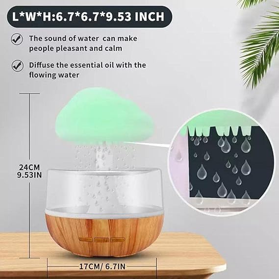 Mushroom Rain Humidifier With Night Light