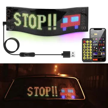 Led Display Screen For Car Taxi Soft Screen 92*374mm