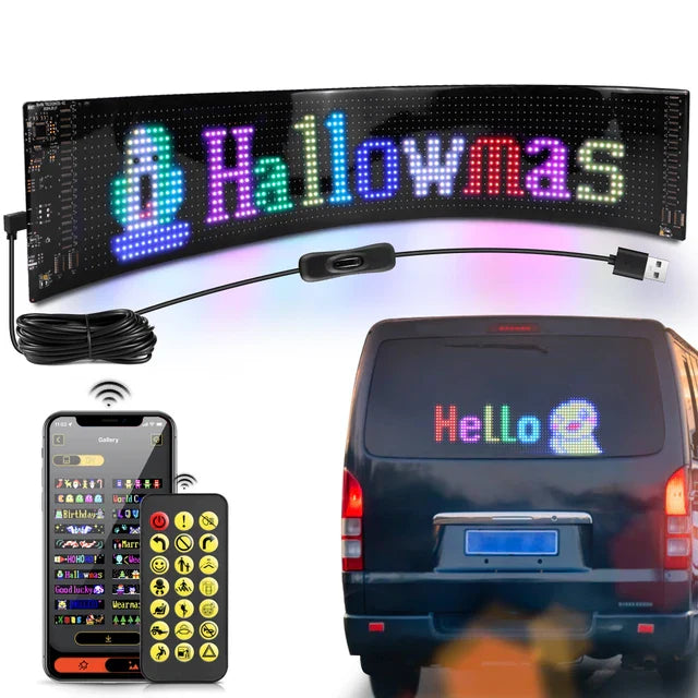 Led Display Screen For Car Taxi Soft Screen 92*374mm